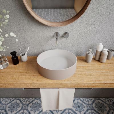 Opbouwwastafel Ideavit Solidthin 40x40x12.5 cm Solid Surface Grijs Beige Ideavit