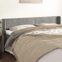 Hoofdbord met randen 203x16x78/88 cm fluweel lichtgrijs