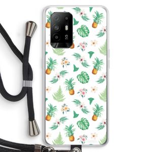 Ananas bladeren: Oppo A94 5G Transparant Hoesje met koord