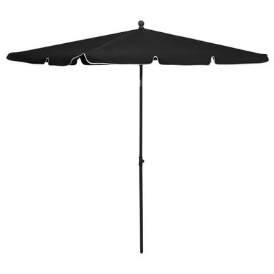 VidaXL Parasol met paal 210x140 cm zwart