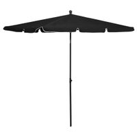 VidaXL Parasol met paal 210x140 cm zwart