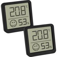 TFA Dostmann 2-pack 30.5053.01.02 Thermo- en hygrometer Zwart