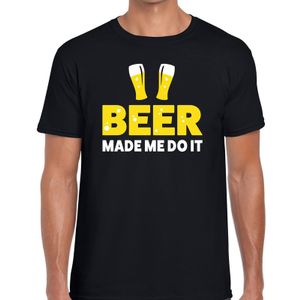 Beer made me do it fun t-shirt zwart voor heren