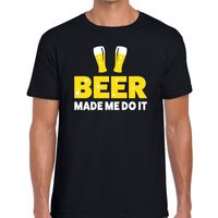 Beer made me do it fun t-shirt zwart voor heren