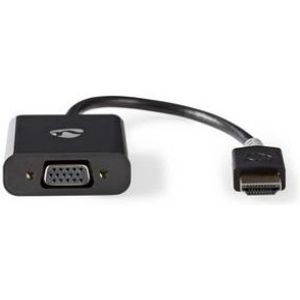 HDMI - VGA-kabel | HDMI-connector - VGA female + 3,5 mm uitgang | 0,2 m | Antraciet