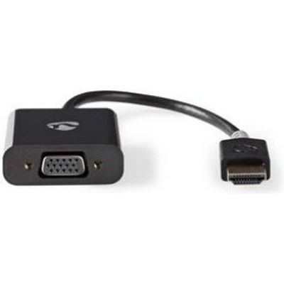 HDMI - VGA-kabel | HDMI-connector - VGA female + 3,5 mm uitgang | 0,2 m | Antraciet