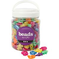 Creativ Company Figuur kralen, afm 25 mm, gatgrootte 4 mm, ca. 220 stuk, parelmoer kleuren, 700 ml/ 1 doosje