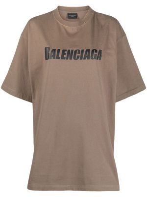 Balenciaga t-shirt Caps en coton - Marron
