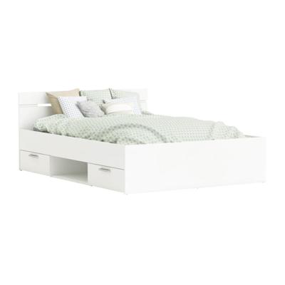 Leen Bakker - Bed Michigan - 140x200 Cm - Spaanplaat - Wit - 144.5x74.2x204.3 Cm