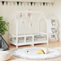 Kinderbedframe 70x140 cm massief grenenhout wit - thumbnail