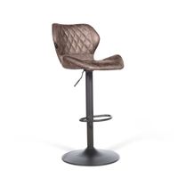 Industriële Barstoel Reza | Microleder  | Donkerbruin - thumbnail