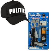 Politie verkleed accessoires speelgoed 4-delig voor kinderen en een cap - thumbnail