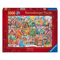 Original Ravensburger Quality Jigsaw Puzzle Christmas Cookie Village (1000 pieces) - thumbnail
