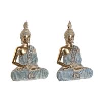Decoratieve figuren DKD Home Decor 23 x 13 x 34 cm Blauw Boeddha Turkoois Orientaals Decapé (2 Stuks)