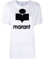 MARANT ÉTOILE t-shirt en lin à logo imprimé - Blanc