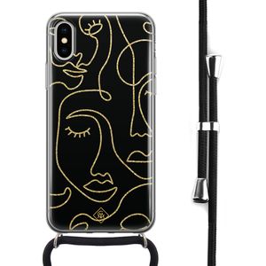 iPhone X/XS hoesje met koord - Abstract faces