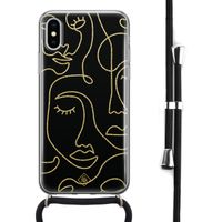 iPhone X/XS hoesje met koord - Abstract faces