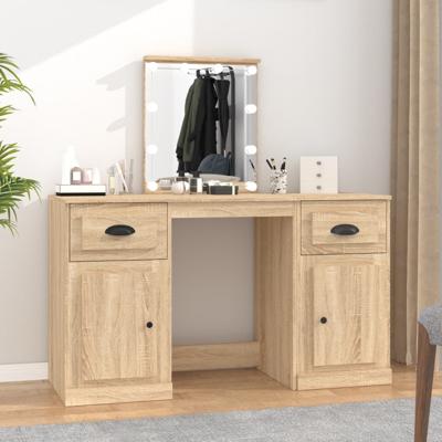 Kaptafel met LED-verlichting 130x50x132,5 cm sonoma eikenkleur