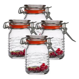 Weckpotje/inmaakpotje - 4x - mini - 70 ml - glas - met beugelsluiting - D5 x H8 cm