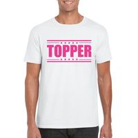 Topper t-shirt wit met roze bedrukking heren Topper t-shirt wit met roze bedrukking heren