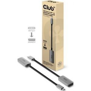 CLUB3D CAC-1567 kabeladapter/verloopstukje USB Type C DisplayPort Zwart, Zilver