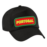 Verkleed feest pet - zwart - Portugal - landen thema - zonneklep pet - volwassenen