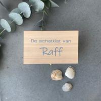 Houten schatkistje met naam Houten schatkistje met naam