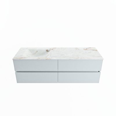 MONDIAZ VICA-DLUX 150cm badmeubel onderkast Clay 4 lades. Inbouw wastafel CLOUD links zonder kraangat, kleur Frappe.