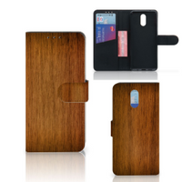 Nokia 2.3 Book Style Case Donker Hout - thumbnail