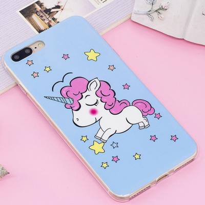 For iPhone 8 Plus & 7 Plus Noctilucent IMD Horse Pattern Soft TPU Back Case Protector Cover