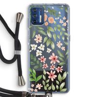 Botanical sweet flower heaven: Motorola Moto G9 Plus Transparant Hoesje met koord