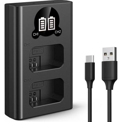K&F Concept NP-FW50 Dual Battery Charger USB-C with display