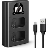 K&F Concept NP-FW50 Dual Battery Charger USB-C with display K&F Concept NP-FW50 Dual Battery Charger USB-C with display