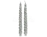 Dinerkaars Kerstboom Zilver 25cm 2st