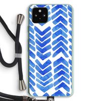 Blauwe pijlen: Pixel 5a 5G Transparant Hoesje met koord