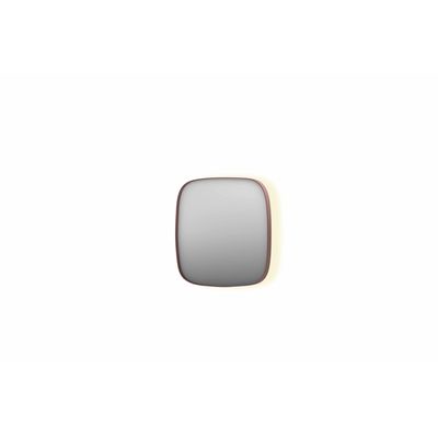 INK SP30 spiegel - 60x4x60cm contour in stalen kader incl indir LED - verwarming - color changing - dimbaar en schakelaar - geborsteld koper 8409714