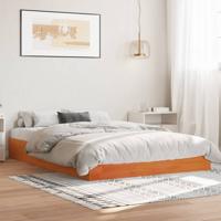 Bedframe zonder matras massief grenenhout wasbruin 140x200 cm