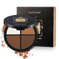 MAYCHEER V-Line gezicht 4 kleuren gezichts make-up markeerstift Bronzer arcering poeder palet cosmetische (donkerbruin)