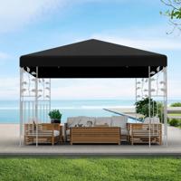 Paviljoen Vervangend Dak Zonnescherm met Klittenband 300 x 300 cm Zwart