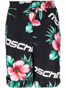 Moschino short en soie à fleurs - Noir