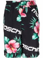 Moschino short en soie à fleurs - Noir - thumbnail