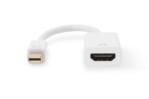 Digitus AK-340416-002-W Mini-displayport / HDMI Adapter [1x Mini-DisplayPort stekker - 1x HDMI-bus] Wit 4K UHD, Afgeschermd (dubbel) 20.00 cm