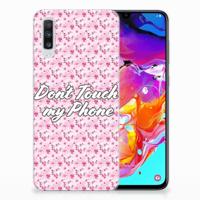 Samsung Galaxy A70 Silicone-hoesje Flowers Pink DTMP