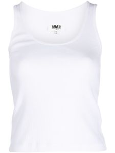 MM6 Maison Margiela débardeur en coton à design nervuré - Blanc