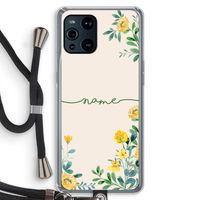 Gele bloemen: Oppo Find X3 Transparant Hoesje met koord