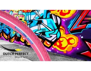 DUTCH PERFECT Buitenband 28 x 2.00" / 50-622 anti-lek - roze met reflectie