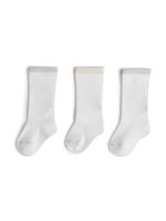 Brunello Cucinelli Kids paires de chaussettes à logo intarsia (lot de trois) - Blanc