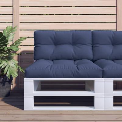 VidaXL Palletkussens 2 st stof marineblauw