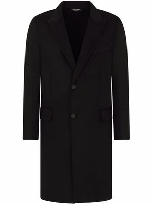 Dolce & Gabbana manteau en cachemire à simple boutonnage - Noir