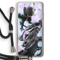 Pastel zwart: Samsung Galaxy A8 (2018) Transparant Hoesje met koord